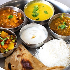 Vegetarian Thali Recipe - North Indian