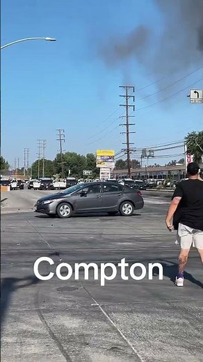Only in Compton: Car Set on Fire #ICERaids"