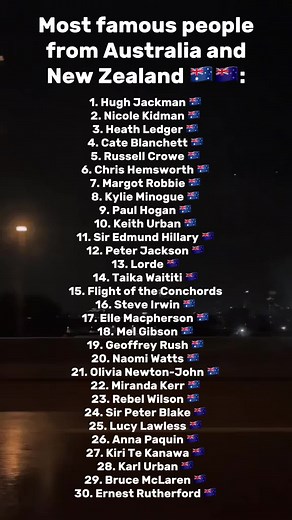 Famous People from Australia and New Zealand