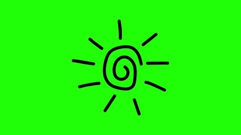 clip-4006952173-tribal-sun-hand-drawn-icon-on-green