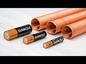 Battery Drag Race !!! AAAA vs AAA vs AA (Simple Electric Train)