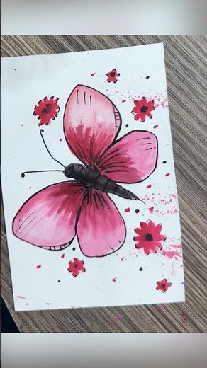 “Easy Butterfly Painting Tutorial | Watercolor Splash Effect for Beginners 🦋”