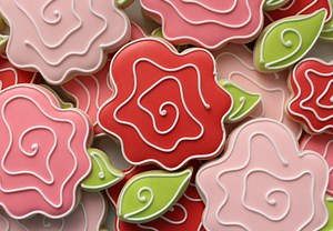 Easy Decorated Rose Cookies