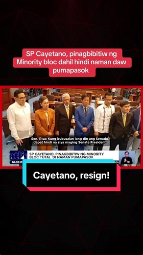 #FrontlineTonight | Pinagbibitiw na sa pwesto ng Senate Minority bloc si Senate President Alan Peter Cayetano dahil hindi naman umano ito pumapasok.