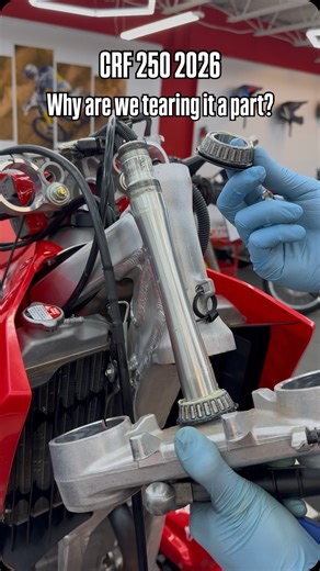 tbtracingnortheast on Instagram: "Every bike, even fresh off the showroom floor, needs proper setup. Grease. 🛢️ Torque. 🔩 Detail work. 🧤 Because factory settings aren’t made for your riding. 📍 CRF 250 – 2026 📌 TBT Northeast By Nico — built for real riders. #mxshop #newenglandmx #suspensionmatters #dirtbike #SuspensionService"