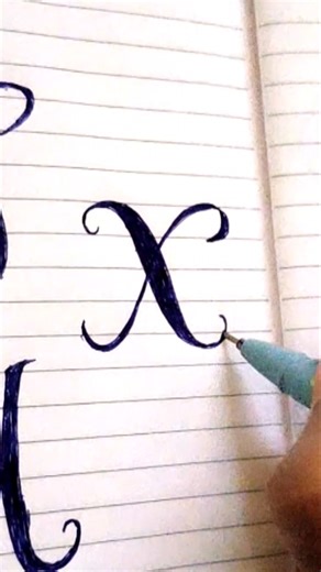 Letter 'X' Caligraphy Tutorial Using Ball Pen , Easy for Beginners #caligraphy #learning #x #shorts