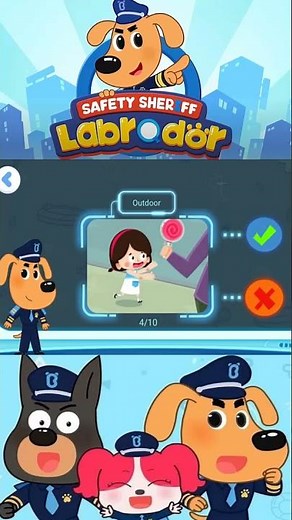 Sheriff Labrador Safety Quiz #20 - Babybus Games #shorts