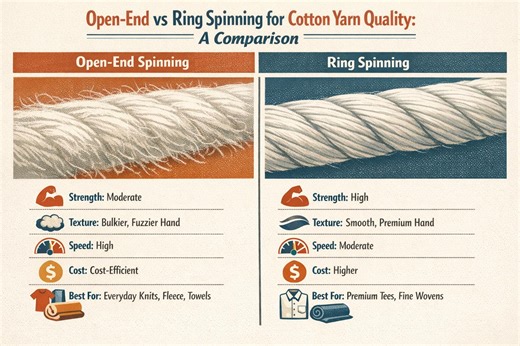 Open-End vs Ring Spinning for Cotton Yarn Quality: A Comparison