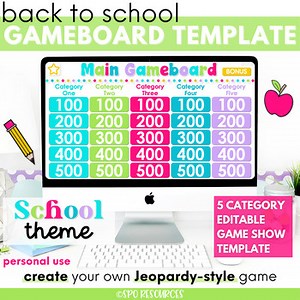 Back to School Jeopardy Game Template | Editable Classroom Game Show for BOY