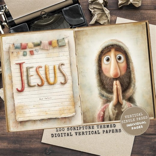 Junk Journal Kit Scripture Themed: Jesus Christian Pages (digital Download, Full Letter) - Etsy