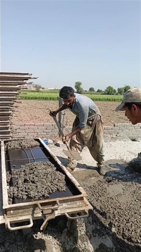 Concrete Slab Pouring – Mix to Perfection#MixingMagic #ConcreteWork #SlabMaking #Shorts