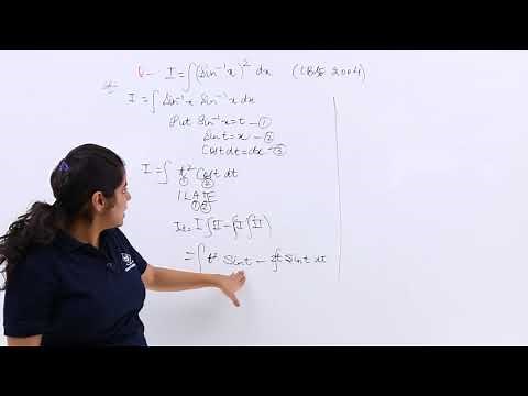 Class 12th – Integral of (Sin^-1 x)^2 dx by Parts | Integrals | Tutorials Point