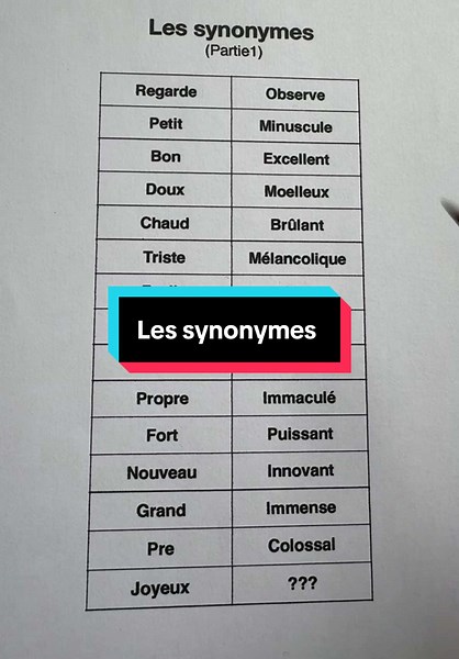 Découvrez les synonymes en français