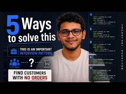 SQL Interview Question Solved in 5 Ways (Must Know Pattern)