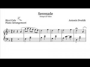 Antonín Dvořák -Serenade for strings (1876) - piano version - Free piano sheet