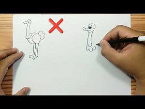 How To Draw An Ostrich Easy Tutorial