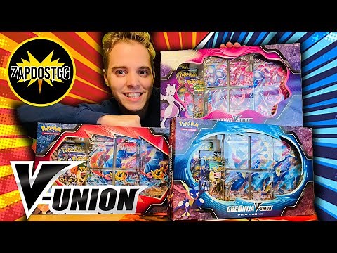 Pokemon V UNION BOX OPENING - Mewtwo VUNION, Greninja VUNION, Zacian VUNION (Pokemon TCG)
