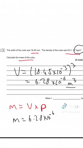 Mass and Density Equation #gcse #gcses #gcsephysics #hitthebooks #physicspaper1 #study #exampaper #revision #aqa #gcses2023