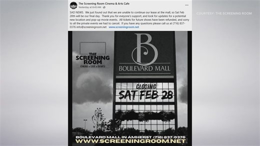 The Screening Room closing at Boulevard Mall