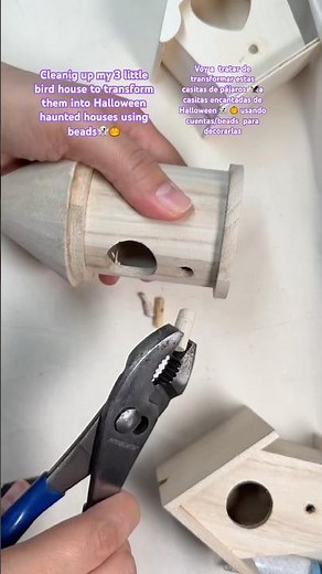 Part 1 Transforming 3 Bird Houses🏠 into Halloween haunted houses👻 #shorts #halloween #diy #haunted