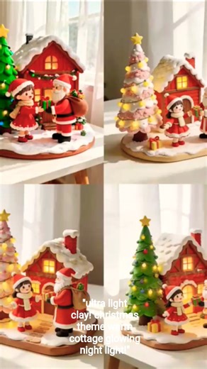 “Santa’s Mini Clay Cottage 🎅Cute Christmas DIY!#SantaCraft #ClayCottage #ChristmasDIYCuteDIY #Shorts