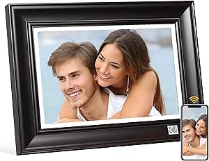 KODAK WiFi Digital Picture Frame, 1920 x 1200 HD Touchscreen Digital Photo Frame, 10.1 Inches Intelligent Electronic Picture Frame with 32 GB,Auto-Rotate, Share Moments Instantly Gifts(Wood Frame)