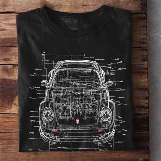 Vintage Car Blueprint Shirt for Men, Retro Mechanic Tee, Classic Car Enthusiast Gift, Automotive Diagram T-shirt, Gearhead Top - Etsy