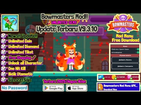 Bowmasters Update V9.3.10 Mod Menu Apk Terbaru 2025 - Unlock All Character & No Password