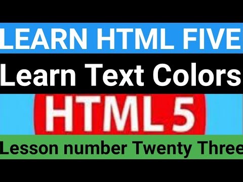 Learn html ll Lesson twenty three ll html colors