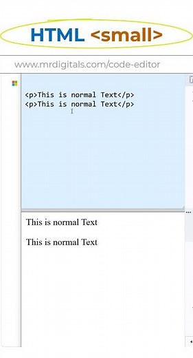 HTML small tag #htmlcoding #coding #htmlcss