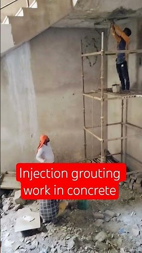 injection grouting work in concrete #construction #injection #grouting #concretequalitytest