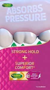 Denture discomfort? Polident Hold + Comfort offers strong hold and absorbs denture pressure! | Polident ANZ | Facebook