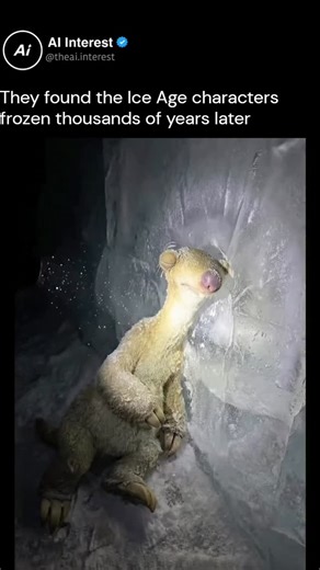 AI | Technology on Instagram: "For a moment, it genuinely feels real. This AI generated scene imagines Sid, Manny, Diego, and Scrat discovered frozen in ice long after their world vanished, turning a familiar childhood story into something that feels almost cinematic. The realism is what stands out most. The characters are instantly recognizable, yet grounded in a live action style that looks more like a dramatic film still than an animated frame. It shows how generative AI is beginning to resha