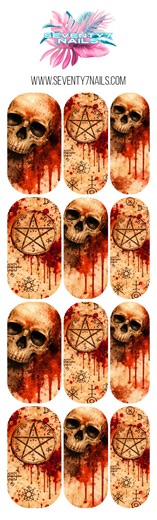 Occult Skull Nail Decals | Gothic Halloween Nail Art | Waterslide Decals - Etsy
