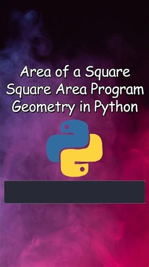 Calculate Area of a Square in Python | Simple Math Logic #coding #python