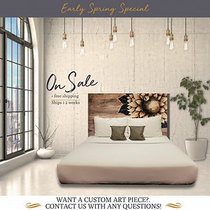 Wood Sunflower Headboard, Rustic Farmhouse Bedroom Decor - Etsy