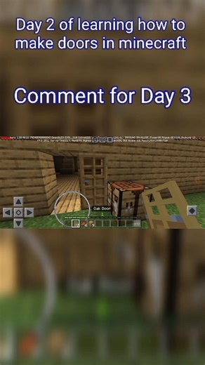 Day 2 of learning how to make doors in minecraft #viral #shorts #ytshorts #gaming