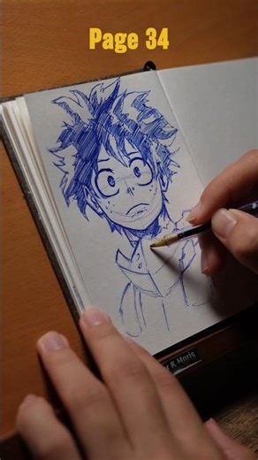 Drawing Izuku Midoriya with just a ball pen! #cinematicart #izukumidoriya #mhafanart #ballpenart