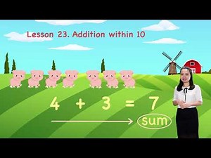 Math For Kids - Lesson 23. Addition within 10 | Kindergarten