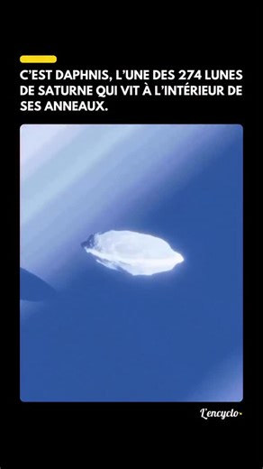 L’encyclopédiste 🌟 on Instagram: "Daphnis, petite lune de Saturne large de seulement 8 km, orbite à l’intérieur de la division de Keeler, au sein de l’anneau A. Véritable artiste cosmique, elle sculpte avec sa gravité des ondulations et des vagues dans les particules autour d’elle, générant des perturbations spectaculaires visibles aussi bien à l’horizontale qu’à la verticale. Ce phénomène illustre comment même les plus petits corps célestes peuvent modeler de vastes systèmes d’anneaux. 🎥 : Sp