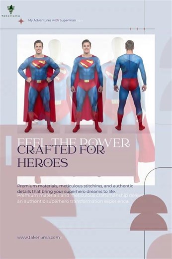 #Takerlama $88.9 My Adventures with Superman Cosplay | Clark Kent Suit for Adults & Kids