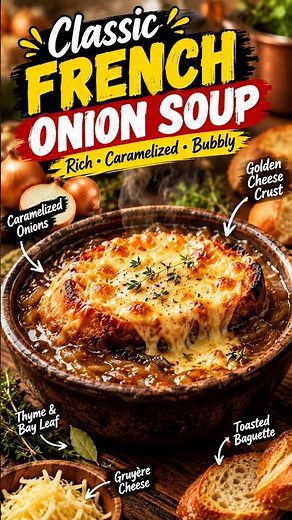 Classic French Onion Soup Recipe Rich, Caramelized & Cheesy