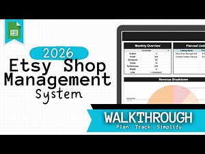 Etsy Shop Manager Walkthrough | Google Sheets Dashboard for Sales, Ads & Profit