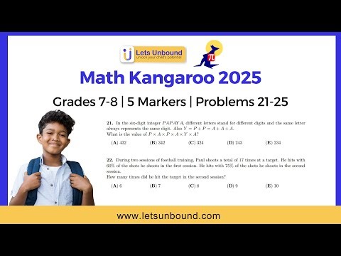 Math Kangaroo 2025 Solutions | 5 Markers | Grade 7-8 #Part 1