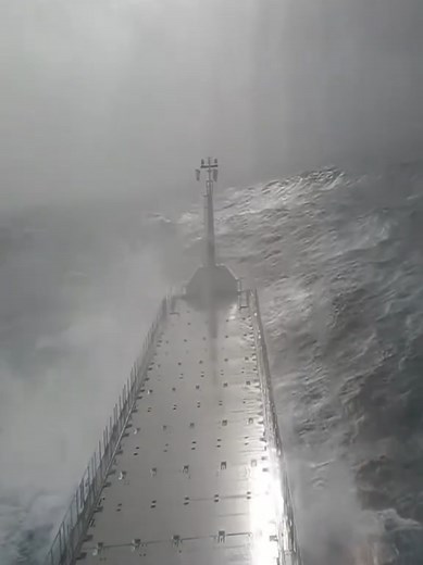 North Sea Storm Causes Ship Turbulence