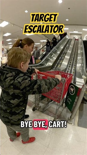 Henry loves to send carts up the escalator at Target! Target Cart Fun!!!#target #escalator #game