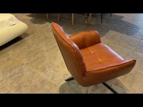 LEO Swivel Chair | 360° Rotating Dining Chair with Vegan Leather & Metal Base