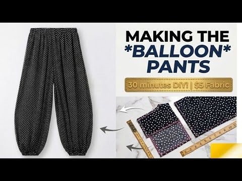 How to Sew Trendy Balloon Pants | Easy Bubble Pants DIY Tutorial for Beginners