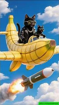 Two Rich Cats on a Banana Plane 🍌 Attack the Poor Kittens’ Apple Cannon 🍏… But the Ending Shocks !😿💥