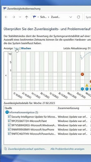 Windows Probleme finden mit dem Zuverlässigkeitsverlauf #einfacherklärt #windows #pc